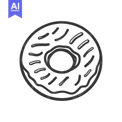 Aset premium populer: A hand drawn black and white illustration of a delicious pastry