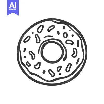 Aset premium populer: Simple illustration of a donut with sprinkles on a white background