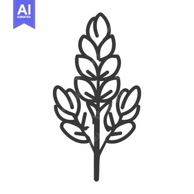 Aset premium populer: A simplistic vector illustration showing a stylized plant with leaves
