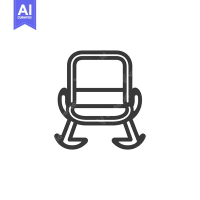 Aset desain premium: Line Art Icon of a Rocking Chair