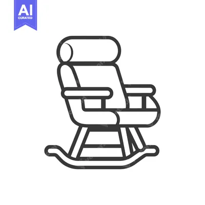 Aset premium populer: Line Drawing of a Rocking Chair with a Headrest