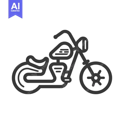 Aset premium populer: Black and White Outline Illustration of a Motorcycle