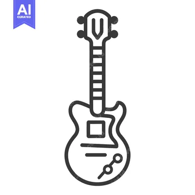 Popular premium asset: Outline Illustration of a Solid Body Electric Guitar