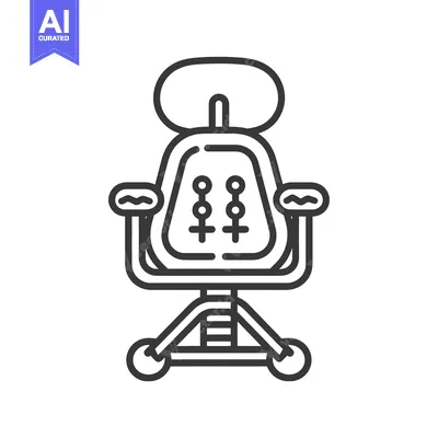 Line drawing of a modern office chair with adjustable features