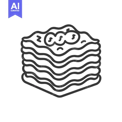 Popular premium asset: A simple illustration of a layered and savory pasta dish