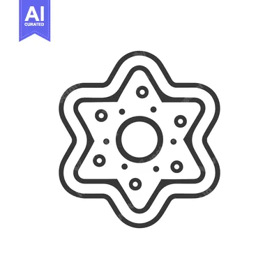 Premium design asset: A simple illustration of a six pointed star shaped cookie
