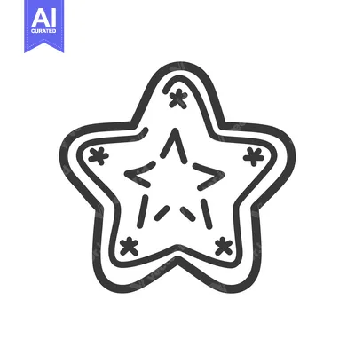 Popular premium asset: Simple outline depiction of a five pointed star shape decoration