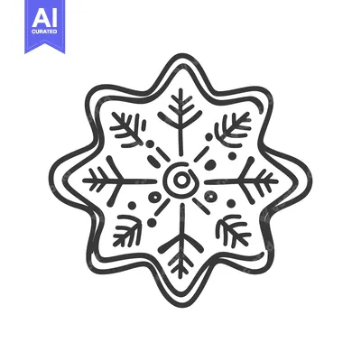 Popular premium asset: A detailed hand drawn illustration of a festive snowflake design
