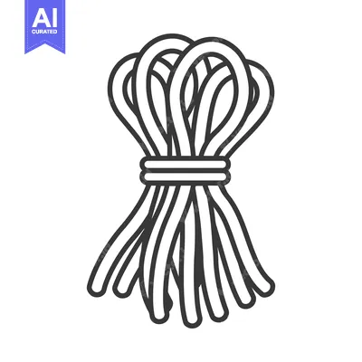 Premium design asset: A bundle of tied flexible strands in a simple illustration