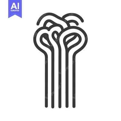 Aset desain premium: An abstract illustration of a stylized grouping of stems