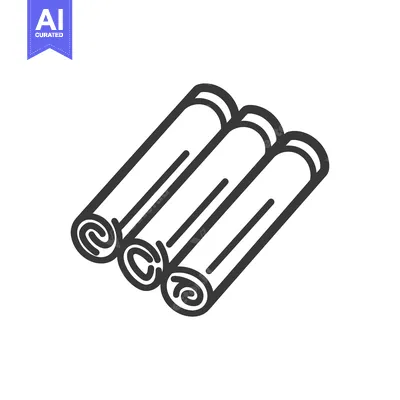 Popular premium asset: Three cinnamon sticks with their interior swirls illustrated simply