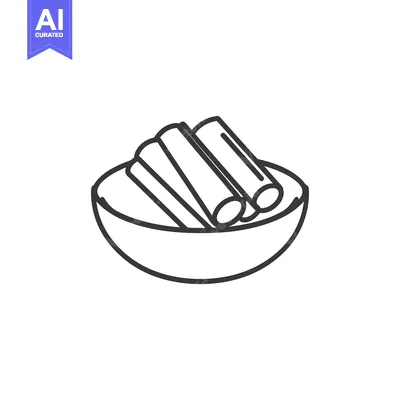 Aset premium populer: Simple image featuring a bowl holding rolled food items inside