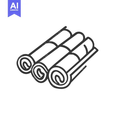Premium design asset: Three rolled up sheets arranged in an isometric graphic illustration