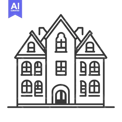 Popular premium asset: A detailed outline image of a grand symmetrical building
