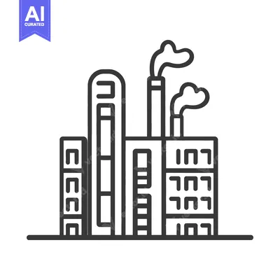 Aset premium populer: Industrial Factory Complex With Smoke Emission From Chimneys
