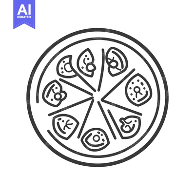 A Simple Graphic Illustration Depicting A Pizza Or Similar Food