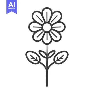 Popular premium asset: An isolated illustration showing a stylized flower with stem and leave