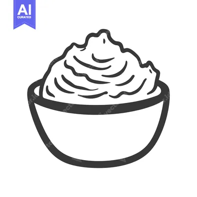 Aset desain premium: A bowl filled with thick and fluffy whipped cream topping