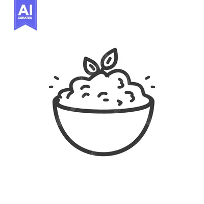 Aset premium populer: A bowl of food decorated with green leaves above it