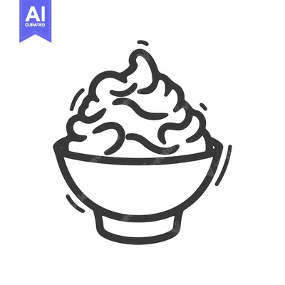 Aset premium populer: A bowl of creamy dessert topped with delicious swirls