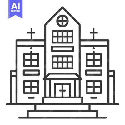 Popular premium asset: Simplified black and white illustration of a religious building struct