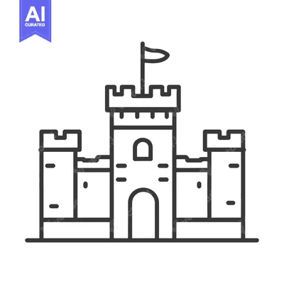 Aset premium populer: An illustrated simple depiction of a medieval style castle