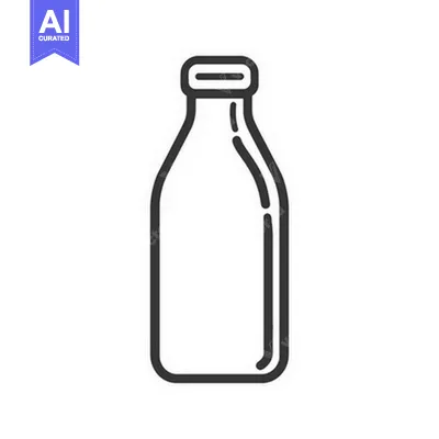 Aset desain premium: A simple illustration showing a glass bottle with its top