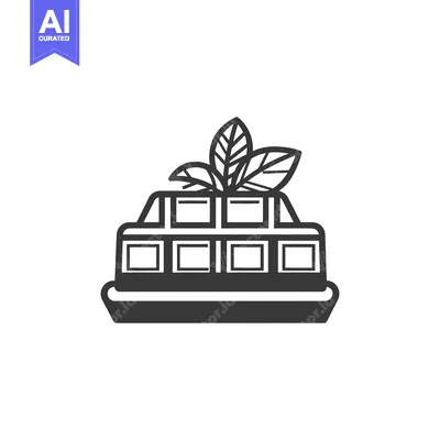 Aset premium populer: A simple graphic illustration showing chocolate and leafy plant elemen