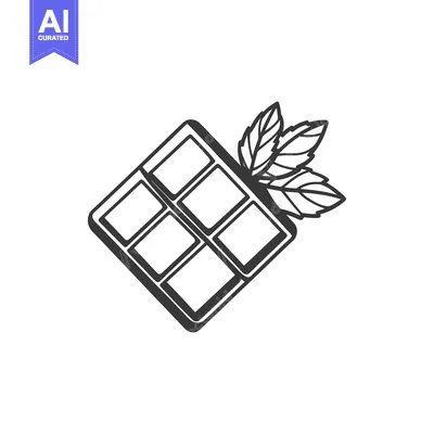 Aset premium populer: A graphical depiction of chocolate and mint leaves