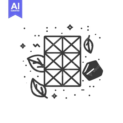 Aset premium populer: A graphic illustration of a block surrounded by leaves