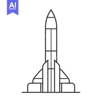 Popular premium asset: A simple minimalist illustration of a rocket ship design
