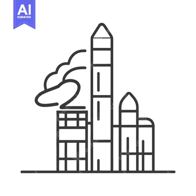A stylized black and white illustration of a launch site