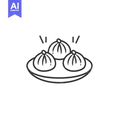 Aset premium populer: Three dim sum dumplings arranged on a serving plate together