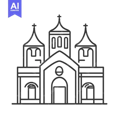 Popular premium asset: This is an illustration of a symmetrical church structure icon