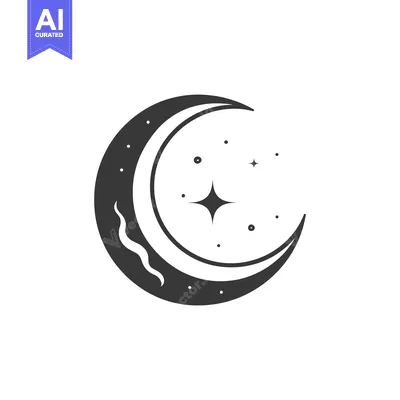 Popular premium asset: A dark crescent moon surrounded by stars and decorative elements