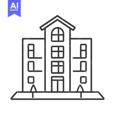 Popular premium asset: Architectural illustration of a tall building with multiple windows an