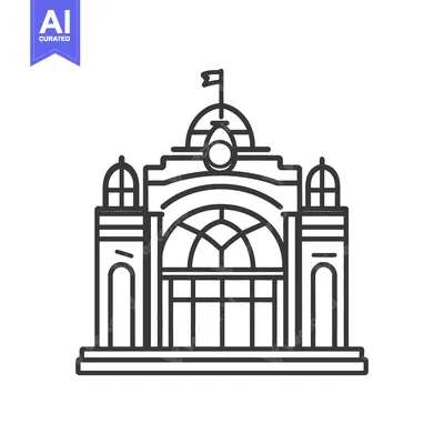 Popular premium asset: Simple line drawing of a classic style building facade