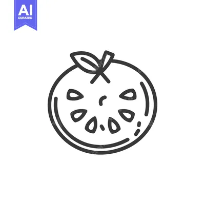 Aset desain premium: A simple black and white depiction of a sliced fruit