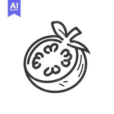 Aset premium populer: A sliced stylized illustration depicting a half cut round fruit