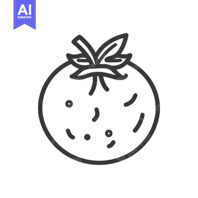Popular premium asset: Simple Black and White Illustration of a Tomato Plant Fruit