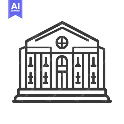 Aset premium populer: Detailed illustration of a classical style government building outline