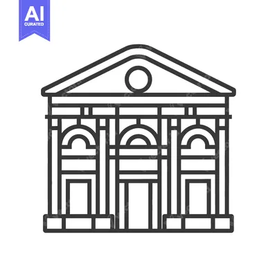 Premium design asset: A simple architectural illustration representing a classical building