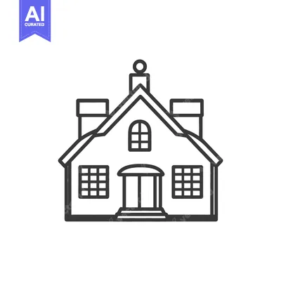 Premium design asset: A simplistic outline drawing of a residential house structure
