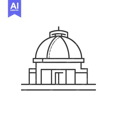 Premium design asset: A simple monochrome drawing of a domed building illustration