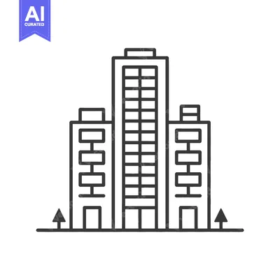 Popular premium asset: Three modern buildings with many windows and minimalist styling