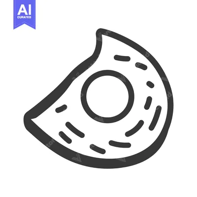 Aset desain premium: A simplified line art drawing of a pastry with sprinkles
