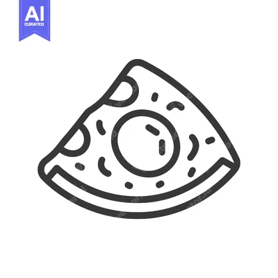 Aset desain premium: A Simple Graphic Depicting a Slice of Pizza with Toppings