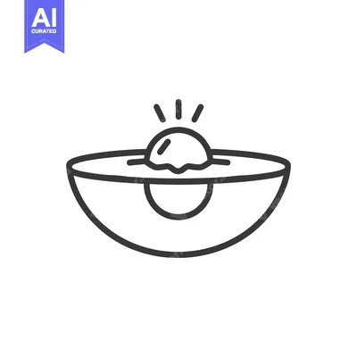 Premium design asset: A line art illustration of a sliced food item with a core