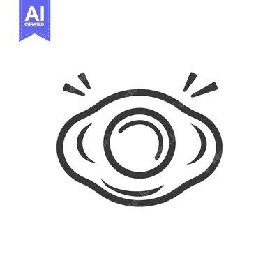Aset premium populer: An overhead illustration of a single fried egg in an oval shape