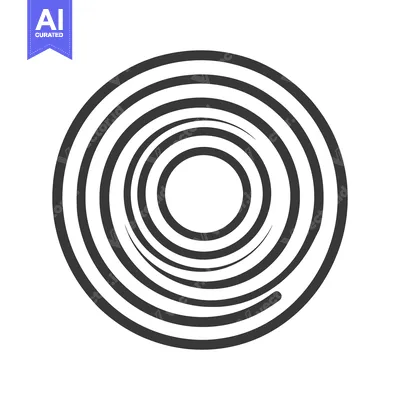 Aset premium populer: Concentric circular rings forming an abstract geometric design on whit
